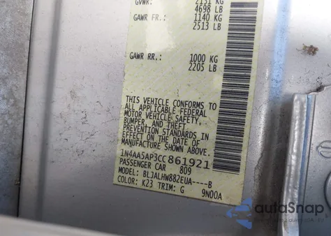 2012 Nissan Maxima 3.5 Sv from USA, damaged, VIN 1N4AA5AP3CC861921